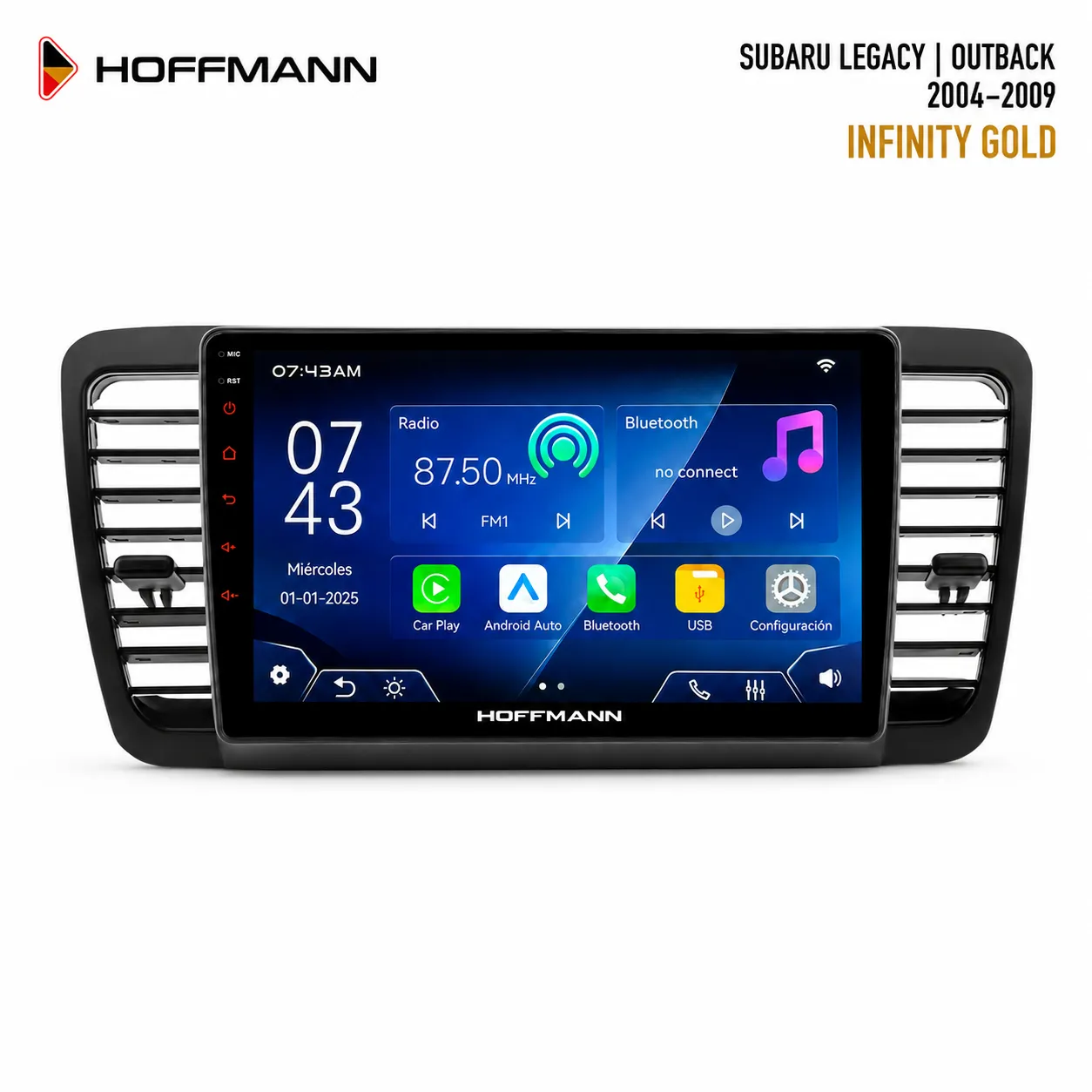 01-pantalla-hoffmann-infinity-gold-subaru-legacy-outback-2004-2009 Subaru Legacy Outback 2004 al 2009 Hoffmann Infinity Gold Apple CarPlay & Android Auto - Image 1