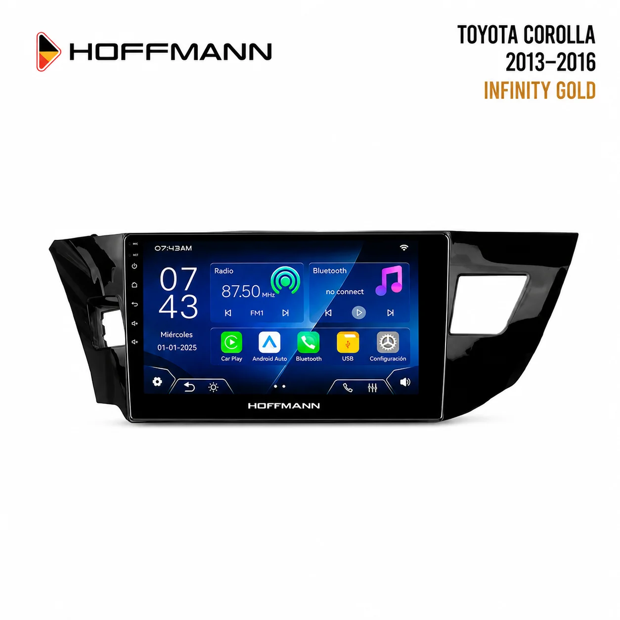 pantalla-hoffmann-infinity-gold-toyota-corolla-2013-2016 Toyota Corolla 2013 al 2016 Hoffmann Apple CarPlay & Android Auto - Image 1